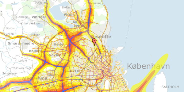 Trafikstøjkort på Vesterdalen 34, 2870 Dyssegård