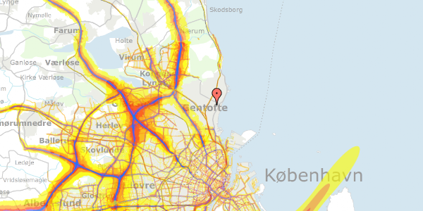 Trafikstøjkort på Viggo Rothes Vej 23, kl. , 2920 Charlottenlund