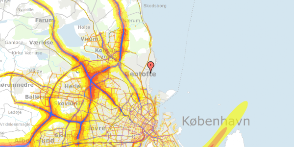 Trafikstøjkort på Viggo Rothes Vej 49, 2920 Charlottenlund