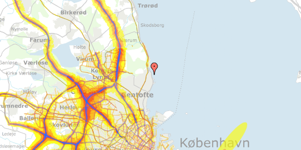 Trafikstøjkort på Zicavej 21, 2930 Klampenborg