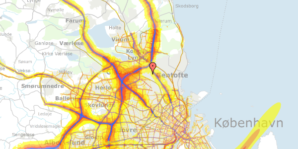 Trafikstøjkort på Øxnevej 4, 2820 Gentofte