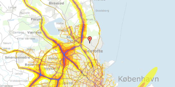 Trafikstøjkort på Havef Bernstorff 54, 2820 Gentofte