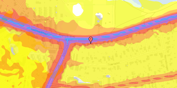 Trafikstøjkort på Bagsværdvej 207A, 2880 Bagsværd