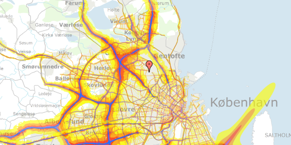 Trafikstøjkort på Bakkedraget 11, 2860 Søborg