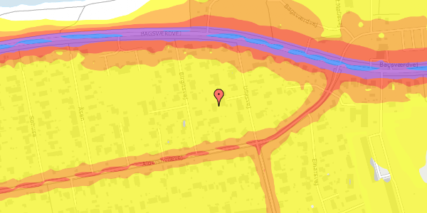Trafikstøjkort på Birgitsvej 8, 2880 Bagsværd