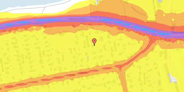 Trafikstøjkort på Birgitsvej 12, 2880 Bagsværd