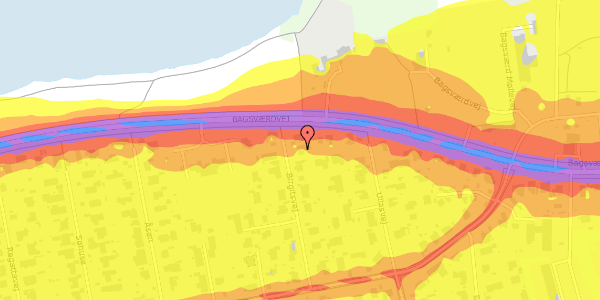 Trafikstøjkort på Birgitsvej 22, 2880 Bagsværd