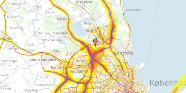 Trafikstøjkort på Bondehavevej 5, 1. th, 2880 Bagsværd