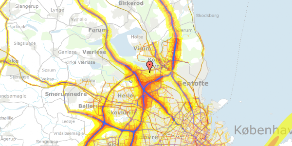 Trafikstøjkort på Bondehavevej 43, 2880 Bagsværd