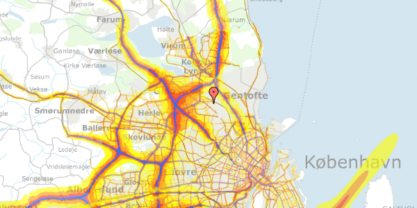 Trafikstøjkort på Christianehøj 58, 1. th, 2860 Søborg