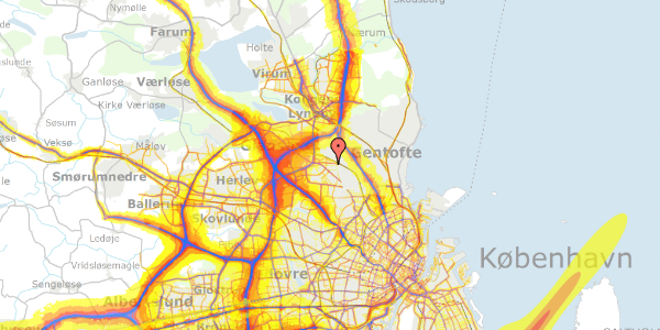 Trafikstøjkort på Christianehøj 101, 2860 Søborg