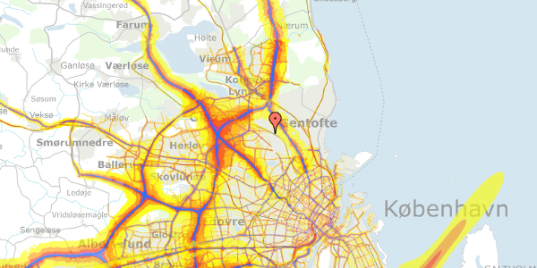 Trafikstøjkort på Christianehøj 198, kl. , 2860 Søborg