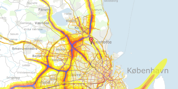 Trafikstøjkort på Ericaparken 20, 2820 Gentofte