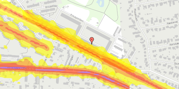 Trafikstøjkort på Ericaparken 27, st. tv, 2820 Gentofte