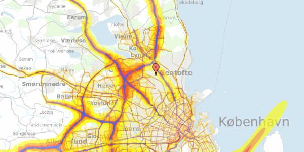 Trafikstøjkort på Ericaparken 57, 1. tv, 2820 Gentofte