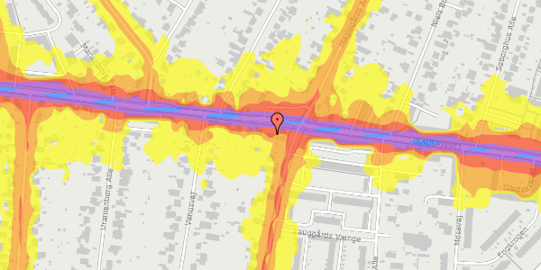 Trafikstøjkort på Gladsaxevej 85, 2860 Søborg