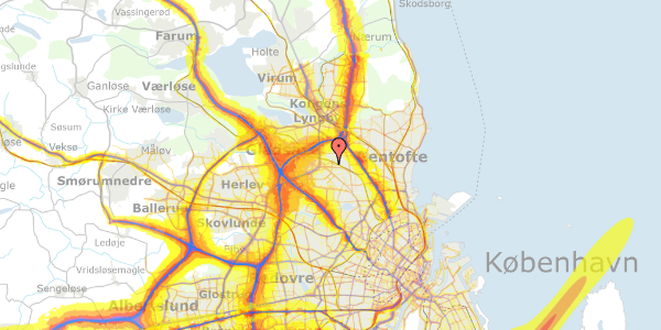 Trafikstøjkort på Hagavej 15, st. th, 2860 Søborg