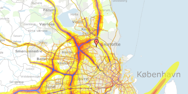 Trafikstøjkort på Hagavej 20, 1. th, 2860 Søborg