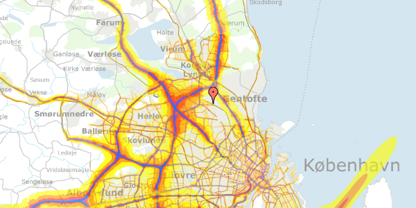 Trafikstøjkort på Hagavej 26, 1. tv, 2860 Søborg