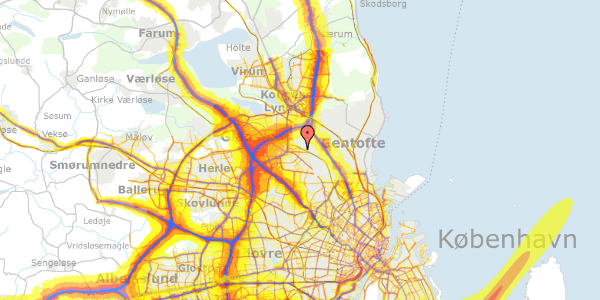 Trafikstøjkort på Hagavej 34, st. tv, 2860 Søborg