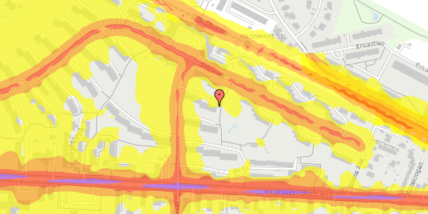 Trafikstøjkort på Hagavej 36, 1. th, 2860 Søborg