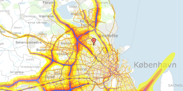 Trafikstøjkort på Holmevej 18, 2860 Søborg