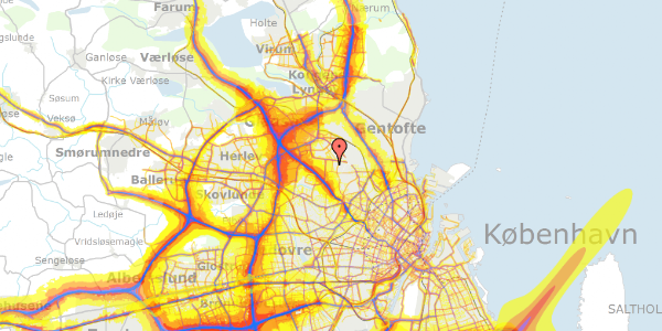 Trafikstøjkort på Holmevej 33, 2860 Søborg