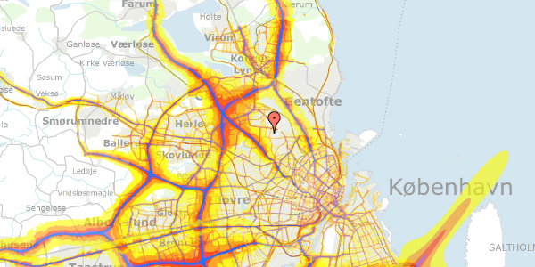 Trafikstøjkort på Højmarksvej 23, 2860 Søborg