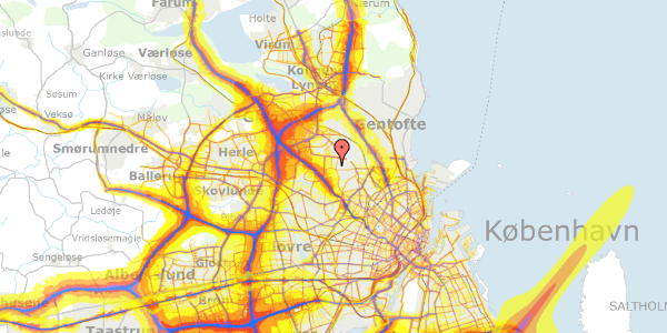 Trafikstøjkort på Højtoftevej 10, 2860 Søborg