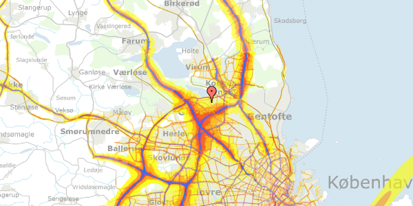 Trafikstøjkort på Josteinsvej 139, 2880 Bagsværd