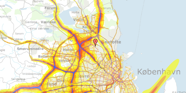 Trafikstøjkort på Karl Gjellerups Alle 11, 2860 Søborg