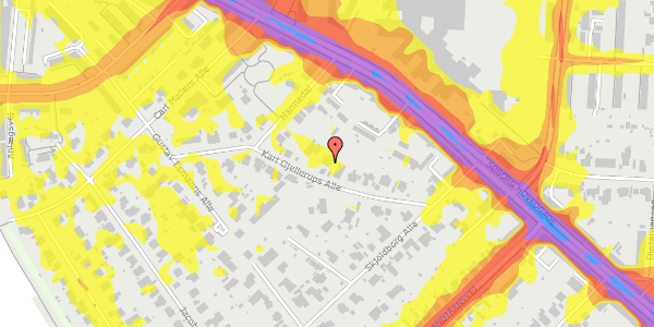 Trafikstøjkort på Karl Gjellerups Alle 16, 2860 Søborg