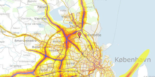 Trafikstøjkort på Karl Gjellerups Alle 21, 2860 Søborg