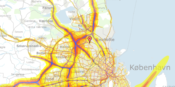 Trafikstøjkort på Karl Gjellerups Alle 25, 2860 Søborg