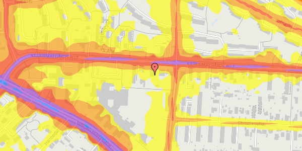 Trafikstøjkort på Kildebakkegårds Alle 133, st. th, 2860 Søborg