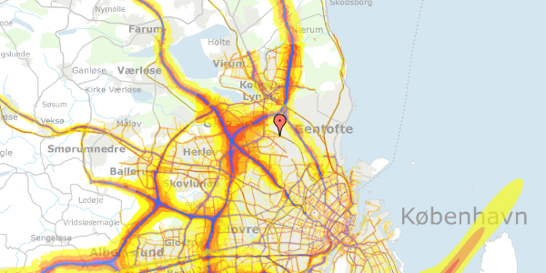 Trafikstøjkort på Kildebakkegårds Alle 136C, 2860 Søborg