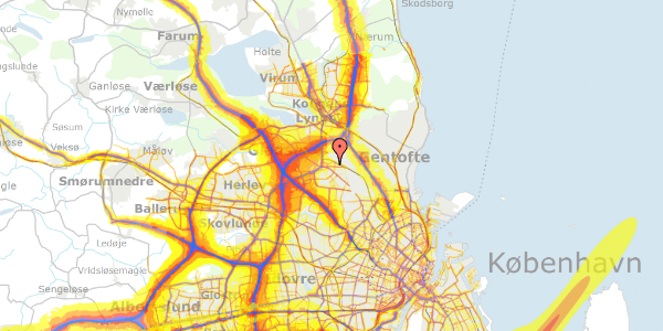 Trafikstøjkort på Kildebakkegårds Alle 154B, 2860 Søborg