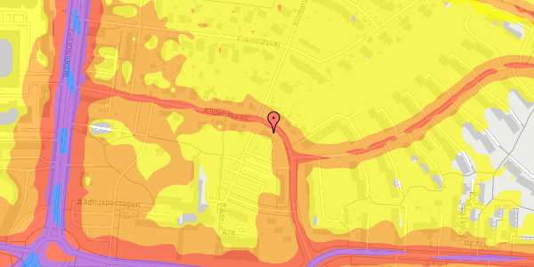 Trafikstøjkort på Kildebakken 26, 2. th, 2860 Søborg