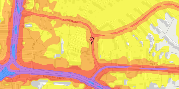 Trafikstøjkort på Kildebakken 32, 1. 1, 2860 Søborg