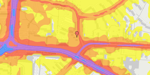 Trafikstøjkort på Kildebakken 42, 2. th, 2860 Søborg