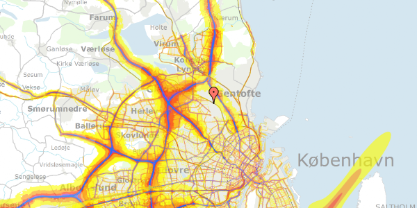 Trafikstøjkort på Kiplings Alle 22B, 2860 Søborg