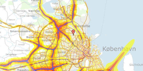 Trafikstøjkort på Lauggårds Alle 74, 2860 Søborg