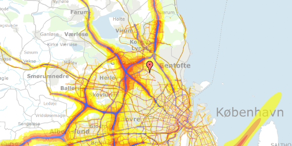 Trafikstøjkort på Marienborg Alle 106, 2860 Søborg