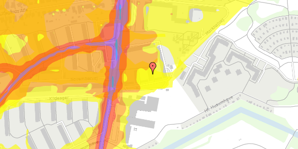 Trafikstøjkort på Mørkhøjvej 96, 1. th, 2860 Søborg