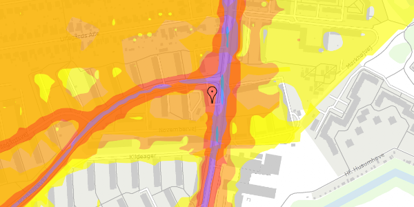 Trafikstøjkort på Mørkhøjvej 99, kl. , 2860 Søborg