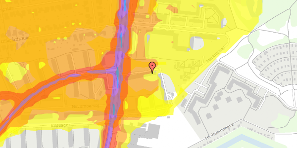 Trafikstøjkort på Mørkhøjvej 118, st. th, 2860 Søborg