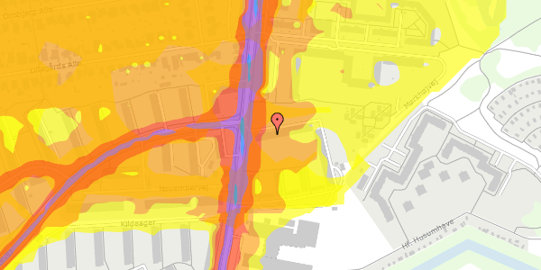 Trafikstøjkort på Mørkhøjvej 126, st. th, 2860 Søborg