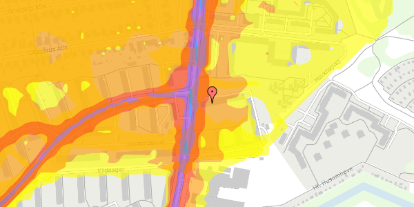 Trafikstøjkort på Mørkhøjvej 128, st. th, 2860 Søborg