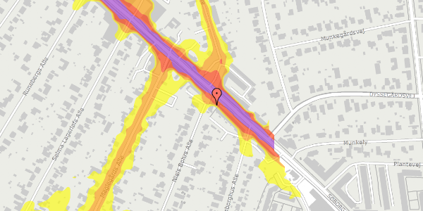 Trafikstøjkort på Niels Bohrs Alle 1A, st. mf, 2860 Søborg