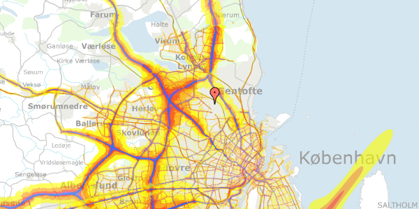 Trafikstøjkort på Niels Finsens Alle 35, 2860 Søborg